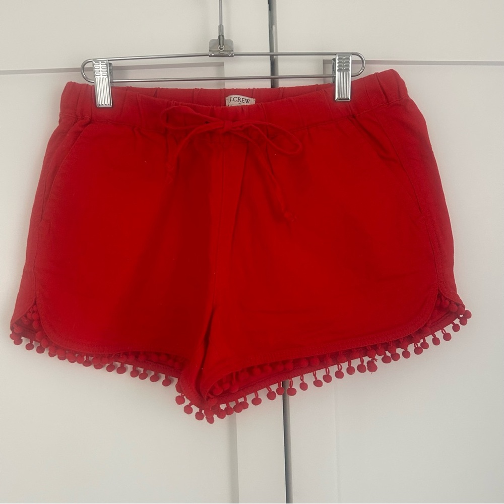 J. Crew Red Athletic Shorts with Playful Trim